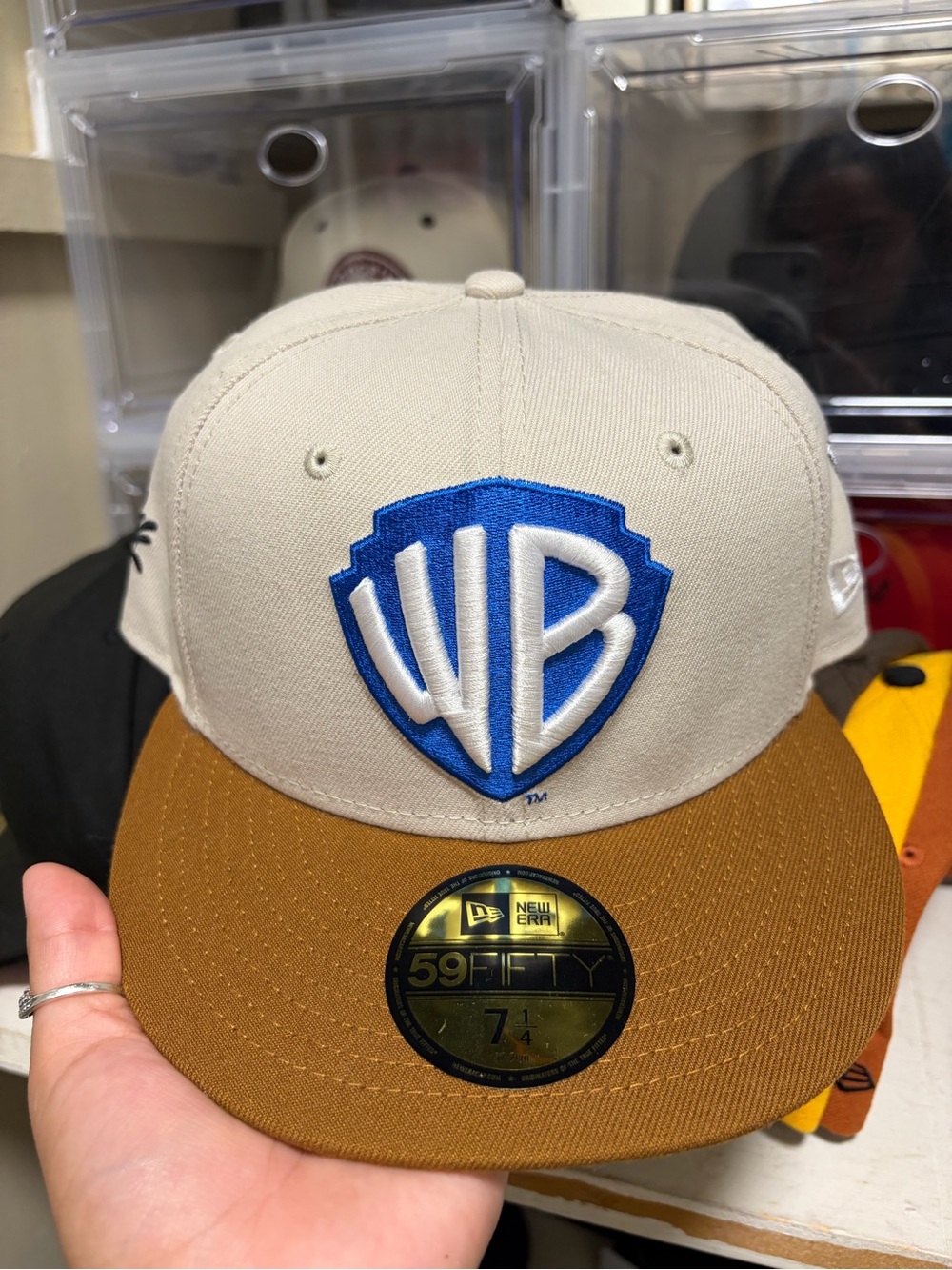 New Era WB Shield 59FIFTY Fitted Cap in Cream and Brown